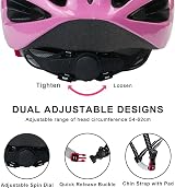 GearTek Bicycle Helmet With Sun Visor Lightweight Adjustable Unisex Pink/Black view 3