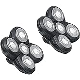 5 Head Shaver Heads, 2PCS Shaver Blade Heads Shaver Replacement for Electric Razor Shaving Bald Tool, Head and Face Electric Razor Shaver Head, Not Fit for Remington Razors and Skull Rotary Razors