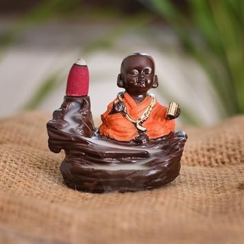 Buy Collectible India Monk Buddha Smoke Backflow Cone Incense