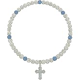 NUSTTAL Baseball Necklace for Boys Men Bling Ice Collection Cross Pendant Necklace for Women Rhinestone Clay Beaded Discoball Accessories Gifts for Baseball Team Players Lovers