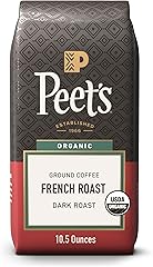 Peet's Coffee, USDA Organic Dark Roast Ground Coffee, 100% Arabica Coffee - French Roast 10.5 Ounce Bag