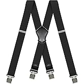 Suspenders for Men Heavy Duty 1.6 Inch Wide Mens Suspenders for Jeans Dress X Back Elastic Adjustable