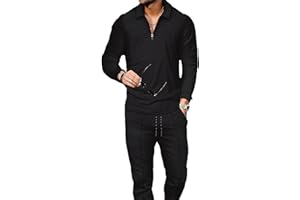 Kubsid Mens Tracksuit Set 2 Piece Long Sleeve Polo Shirt and Pants Jogging Sweatsuits Sets Casual Fashion Vacation Outfits