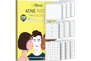 LitBear Pimple Patches for Face, Large Acne Patch, XL Hydrocolloid Bandages,Zit Stickers for Forehead, Chin, Nose, Body, Back, and Chest (5 Sizes, 228 Pimple Patches)