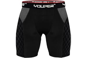 Youper Youth Elite Compression Padded Sliding Shorts w/Cup Pocket for Baseball, Football