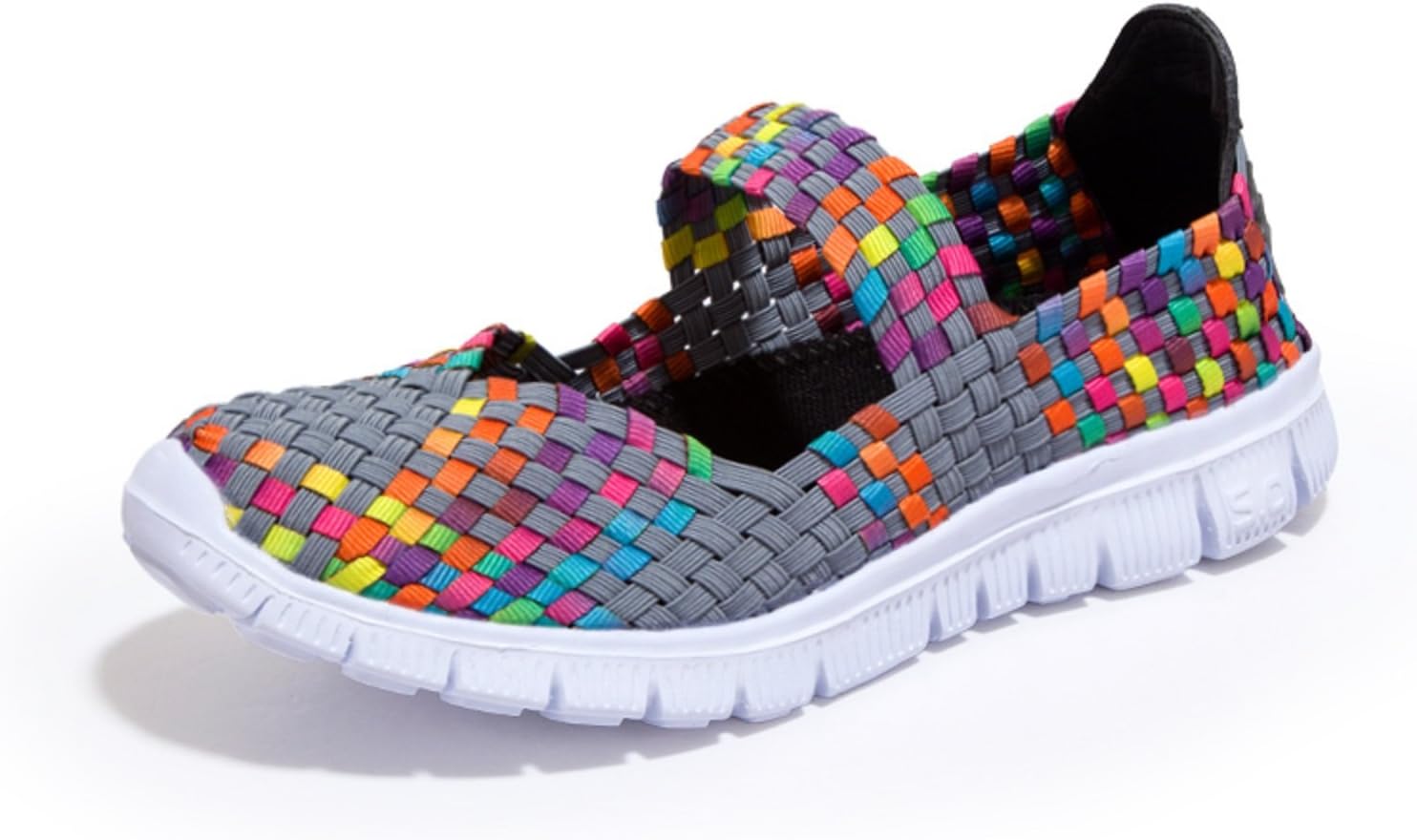 VenusCelia Women's Performance Woven Mary Jane Flat Shoes