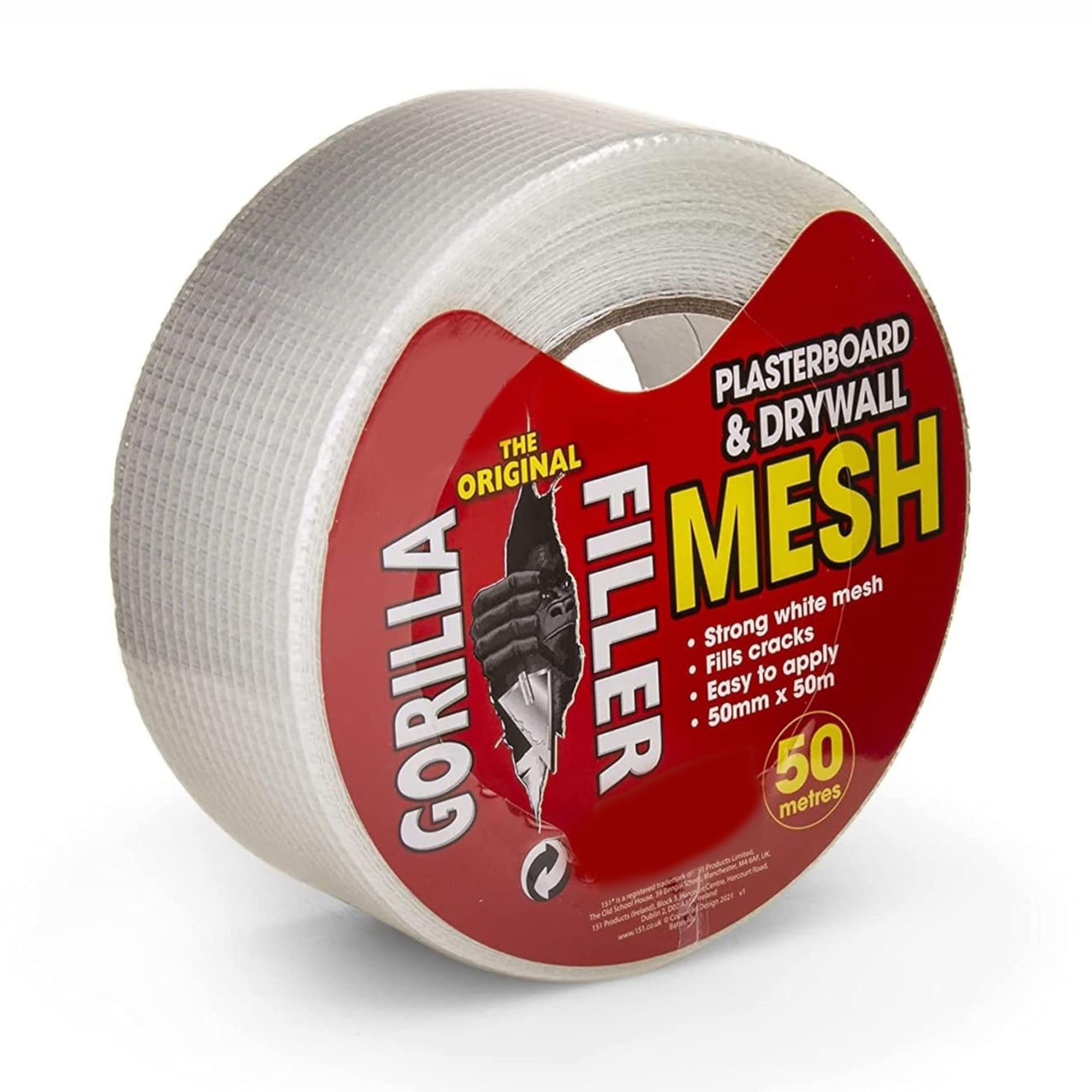 LORD C PLASTERBOARD & DRYWALL SCRIM TAPE Mesh Flashing Plastering Patching Holes High Strength heavy duty White Tape Measures Reinforce Joint Repair Ceiling Cracks (1, 50mm x 50m)