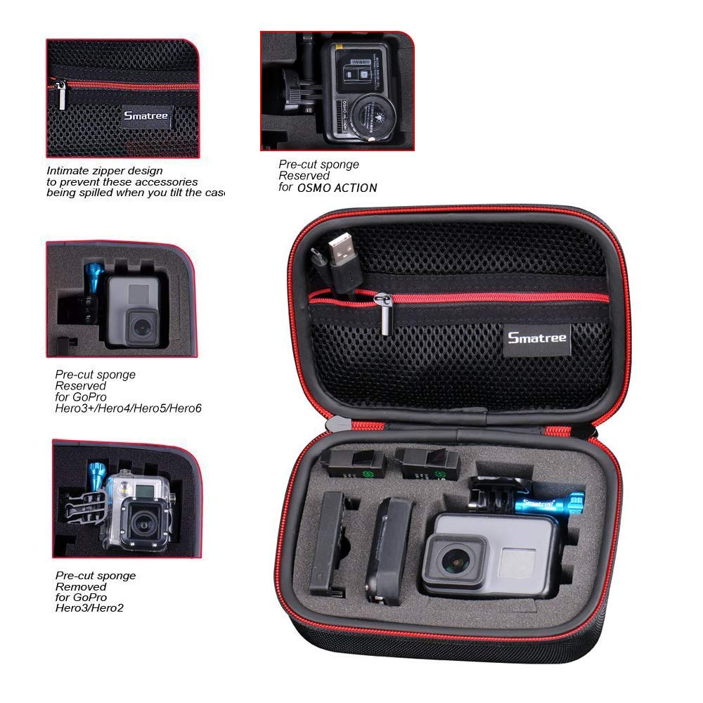 Smatree Carrying Case Compatible for GoPro Hero 8/7/6/5/4/3+/3/2/1