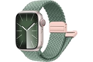 SOLOLUP Magnetic Braided Stretchy Loop - Compatible with Apple Watch Band 42mm 46mm 40mm 41mm 44mm 45mm 38mm Ultra/2 49mm Women Men,Elastic Woven Fabric Nylon Strap for iWatch Ultra Series 10 9 8 7 6 5 4 3 SE