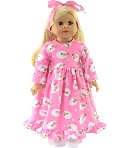 NHQZ Chemise De Nuit Poupée Lapin – Vêtement 14-18 Pouces (35-45 Cm), En Coton, 1 Pièce