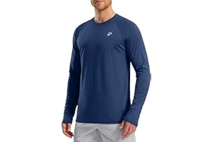 Pudolla Men's Sun Protection Shirts UV SPF UPF 50+ Rash Guard Long Sleeve Lightweight Quick Dry Brethable Swimming Fishing