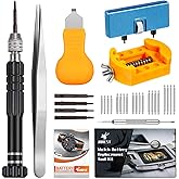 JOREST Watch Battery Replacement Kit, Watch Repair Screwdriver, Watch Band Replacement Tool, Watch Wrench Back Remover, Watch