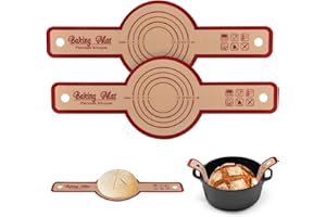Yadiana 2pcs Silicone Bread Sling for Dutch Oven, Reusable Silicone Baking Mat with Long Handles, Non-Stick Round Bread Sling