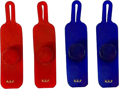 A.D.P. R4 Chicken Leg Spur Protectors Red Blue 2 Pairs Rooster Gamefowl