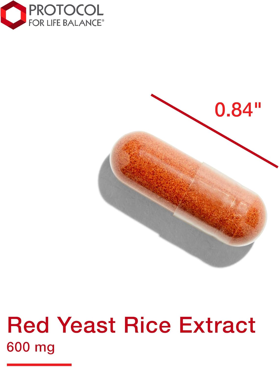 Protocol For Life Balance - Red Yeast Rice Extract 600 mg - Traditional Supplement Used for Cardiovascular Support and Healthy Cholesterol Promotion - 90 Veg Capsules: Health & Personal Care