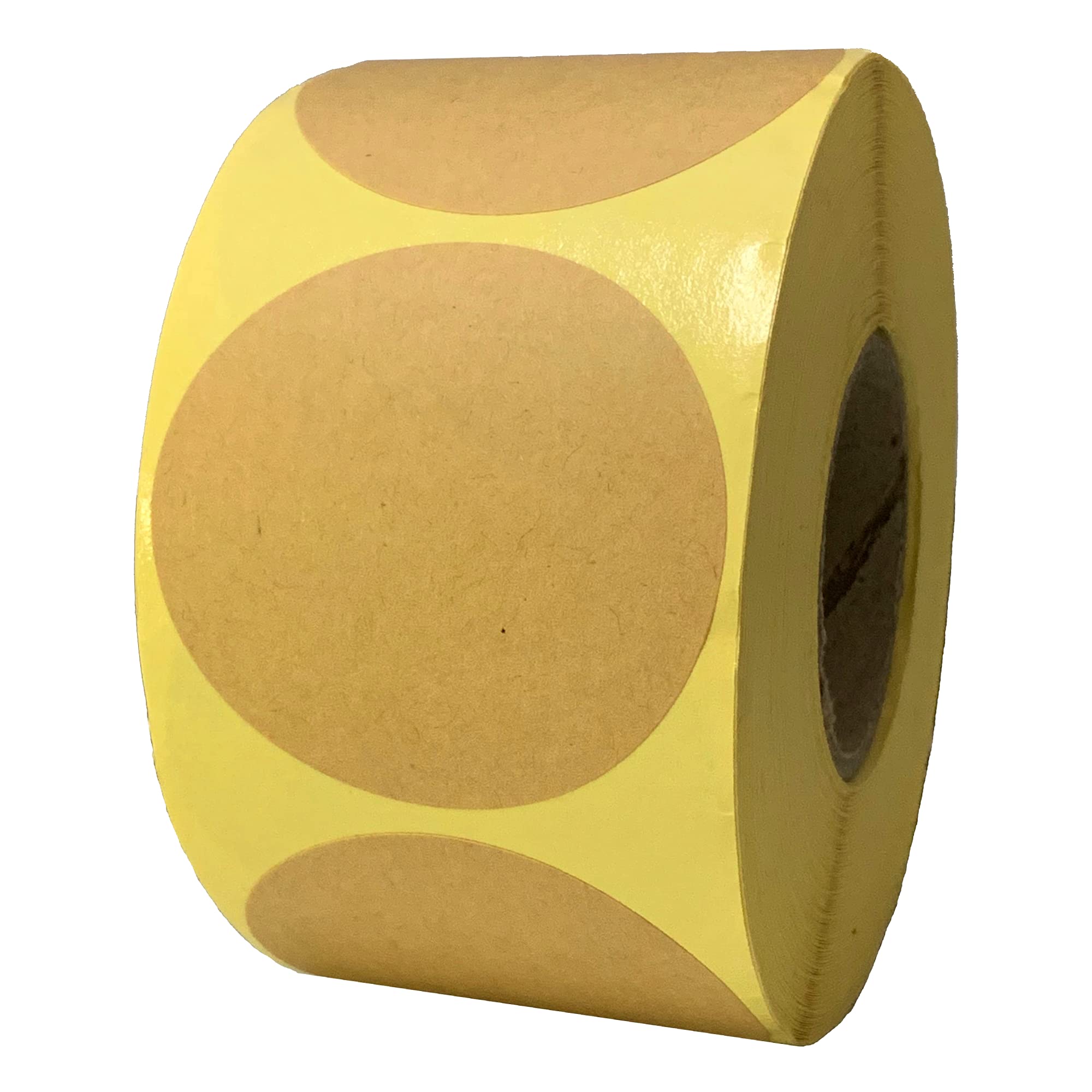 5cm Kraft Brown Round Adhesive Stickers Labels, Roll of 500
