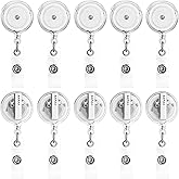 30 Pack Badge Reels Retractable with Swivel Alligator Clip Retractable Badge Holder Reel Clips for Teachers, Students, Office Workers (Translucent Clear)