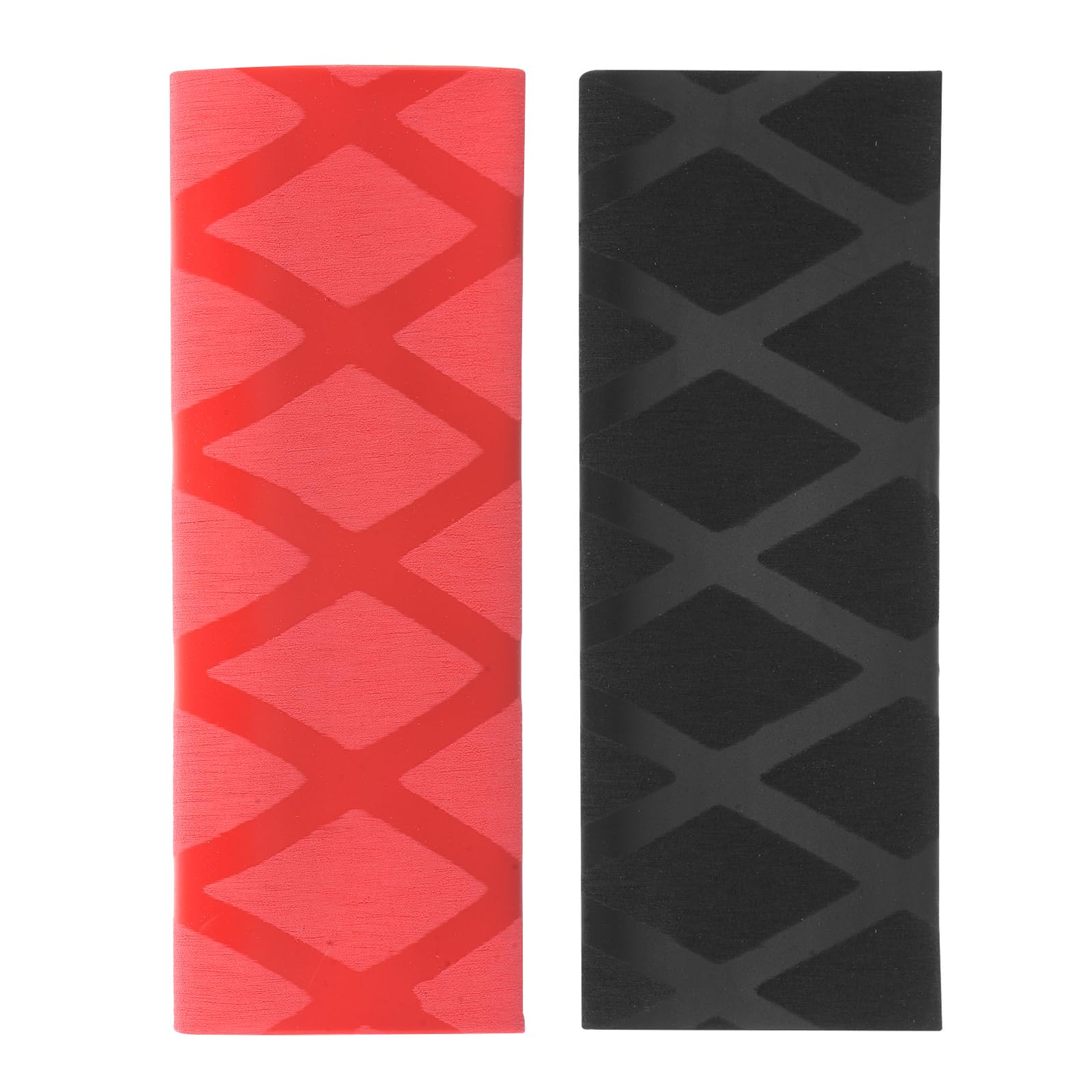 M METERXITY 2 Pack Table Tennis Racket Grip Tape - Paddle Grip, Soft Rubber, Apply to Ping Pong Gripping Handle (100 x 48mm, Red/Black)