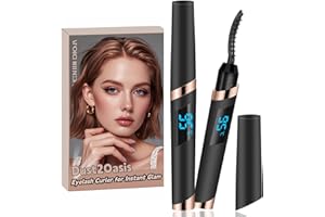 DUST2OASIS Heated Eyelash Curler, Electric Eyelash Curler, Rechargeable Lash Curler for Makeup Natural Curling Eye Lashes and 24 Hours Long Lasting - Black 2025 Updated New Model