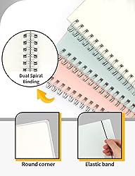 SUNEE Blank Spiral Notebook - 3 Pack A5 Sketch Book
