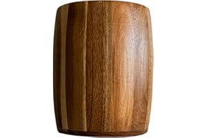 The Pretty Turtle Bamboo Kitchen Counter Utensil Crock Holder Caddy 6" x 4 1/2" (Oval Acacia)