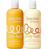 Function of Beauty Coily Hair Shampoo & Conditioner Set - Sulfate-Free Shampoo & Conditioner Duo for Bouncy Coils - Anti-Frizz, Curl Defining & Deep Moisture - Dry & Dull Hair Care Products