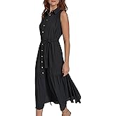 Tommy Hilfiger Womens Sleeveless Midi Shirt Dress