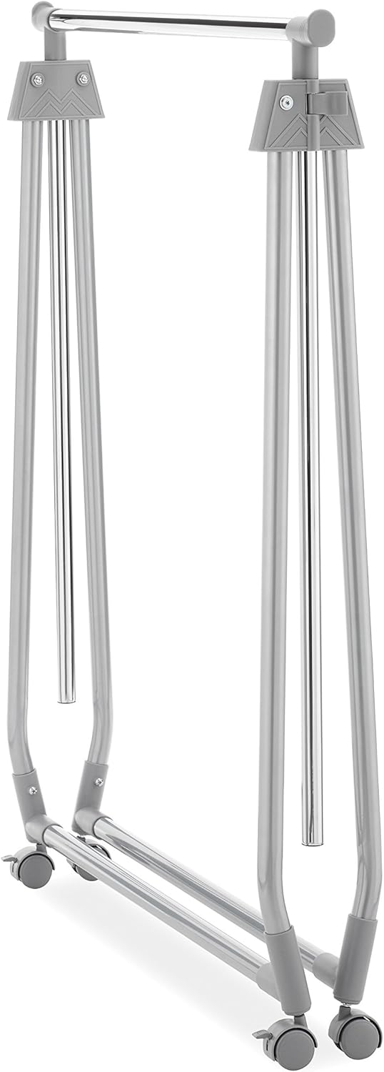 Whitmor Foldable Garment Rack - Rolling Clothes Hanger - Adjustable Height: Home & Kitchen