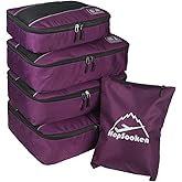 Hopsooken 5 Set Packing Cubes for Travel Large Suitcase Luggage Organizer Bags Travel Accessories Vacation 4 Cubes 1 Laundry Pouch Bag