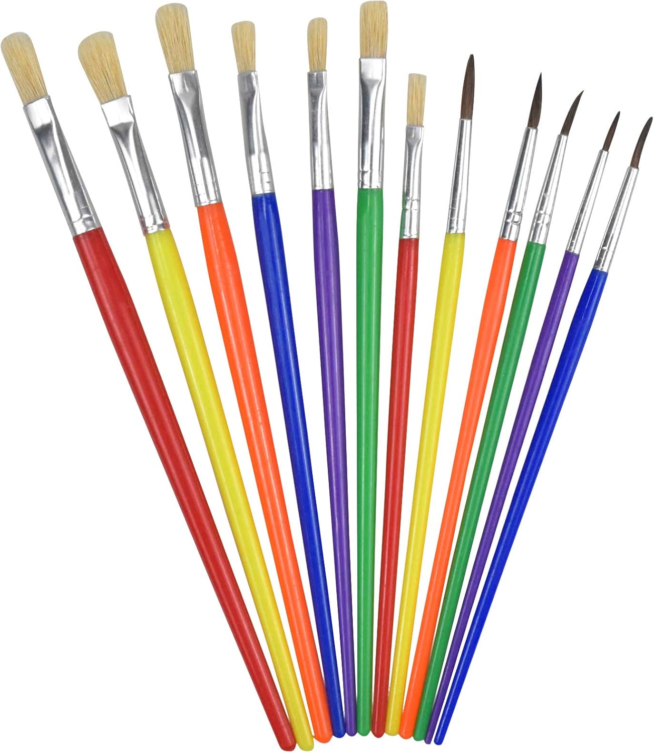 12Pcs Colorful Artist Paint Brush Set for Kids Childrens Paint Brushes