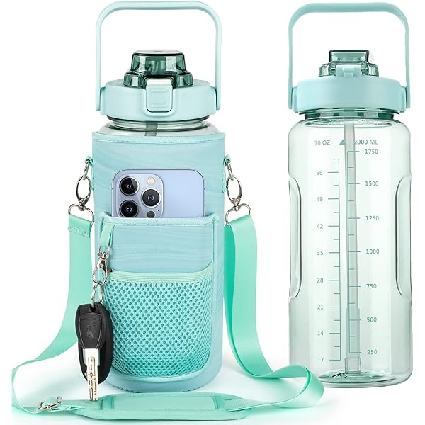 Sportsnew Soporte Para Botella De Agua Con Correa, Bolsa Para Botella De Agua De 32 Onzas Con Bolsillo Para Teléfono, Bolsa De Transporte De Botella De Agua Aislada Para Caminar Y