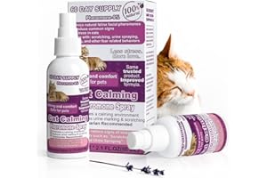 VIRTUAL CRASH Cat Calming Pheromone Spray - Feline Facial Pheromones for Cats, Helps Reduce Anxiety, Stress, Scratching and Urine Marking, Anti Stress Calming Cat Spray for Travel, Vet Visits - 4.3 fl.oz 60 Day Kit
