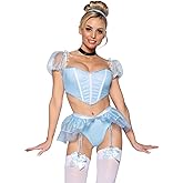 Leg Avenue Women's 4 Pc Glass Slipper Cinderella Dress Costume