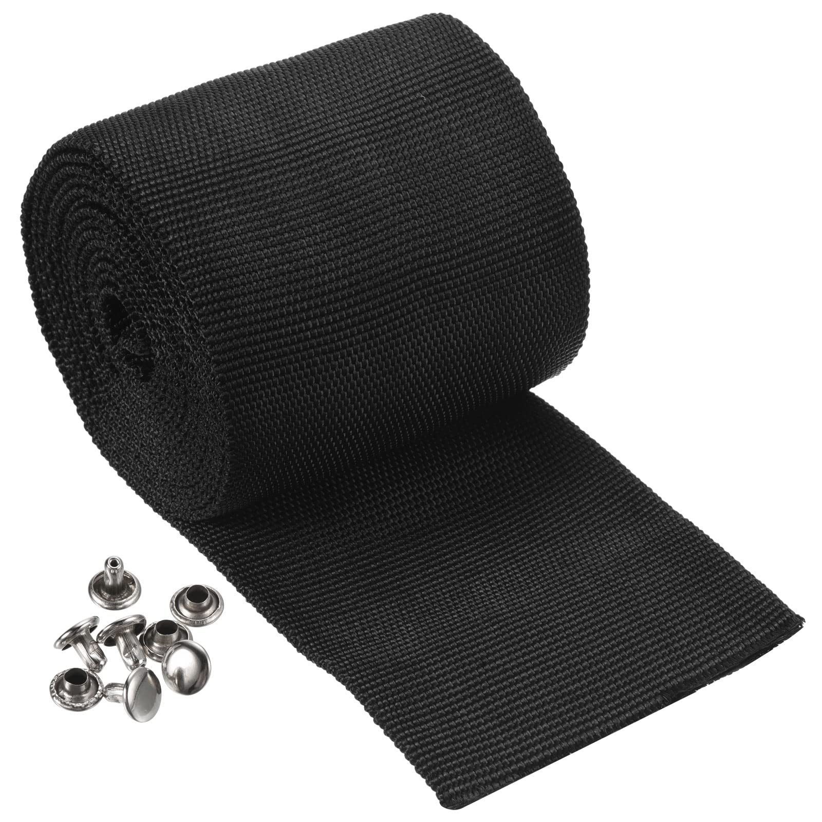 PATIKIL Winch Rope Protector 2m/6.56ft, Polyester Protective Sleeve with Buckle Universal for 7cm/2.76in Width Cable Line, Black