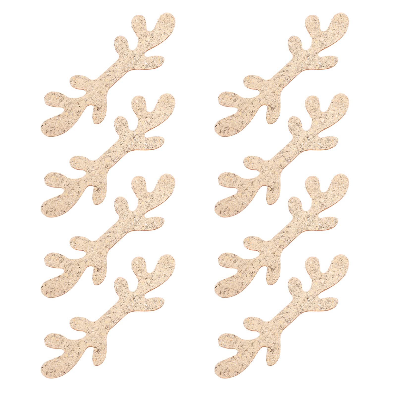 Christmas Deer Antlers Elk Horns: 8pcs Gold Reindeer Antler Crafts Xmas Deer Antlers Applique for Headband Scrapbook Art Crafts