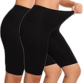 Furainel Short Leggings for Women Anti Chafing Shorts for Under Dresses Knee Length Leggings Women 2 Pack