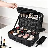 Greenfeather Travel Makeup Bag, Professional Cosmetic Train Case Organizer, Portable Travel Cosmetic Brush Bag Holder Makeup 