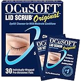 OCuSOFT Lid Scrub Original Eyelid Cleanser - Pre-Moistened Eyelid Wipes for Mild to Moderate Conditions - Eyelid Cleanser to Clean, Comfort & Soothe Irritated Eyelids - 30 Count