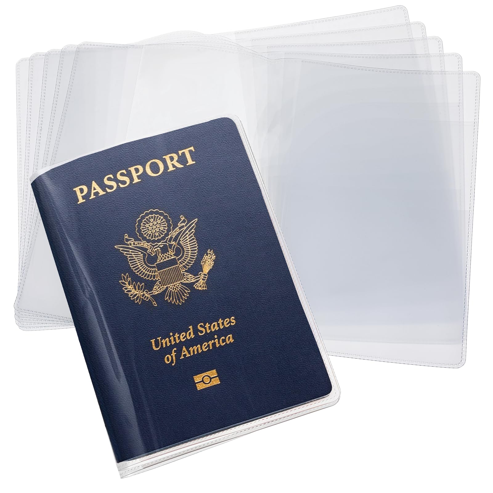 Photo 1 of 10 Pcs Transparent Plastic Passport Protector Case, Passport Sleeve Clear Vinyl Transparent Holder Organizer ID Card Travel Document Protector