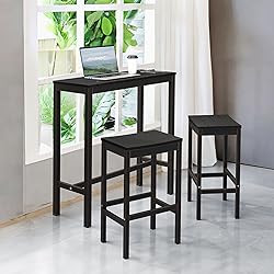 Cozyman Outdoor Bar Table, 38" Black Patio Bar