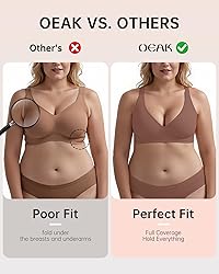 OEAK Womens Deep V Bras Wireless Comfortable Bra
