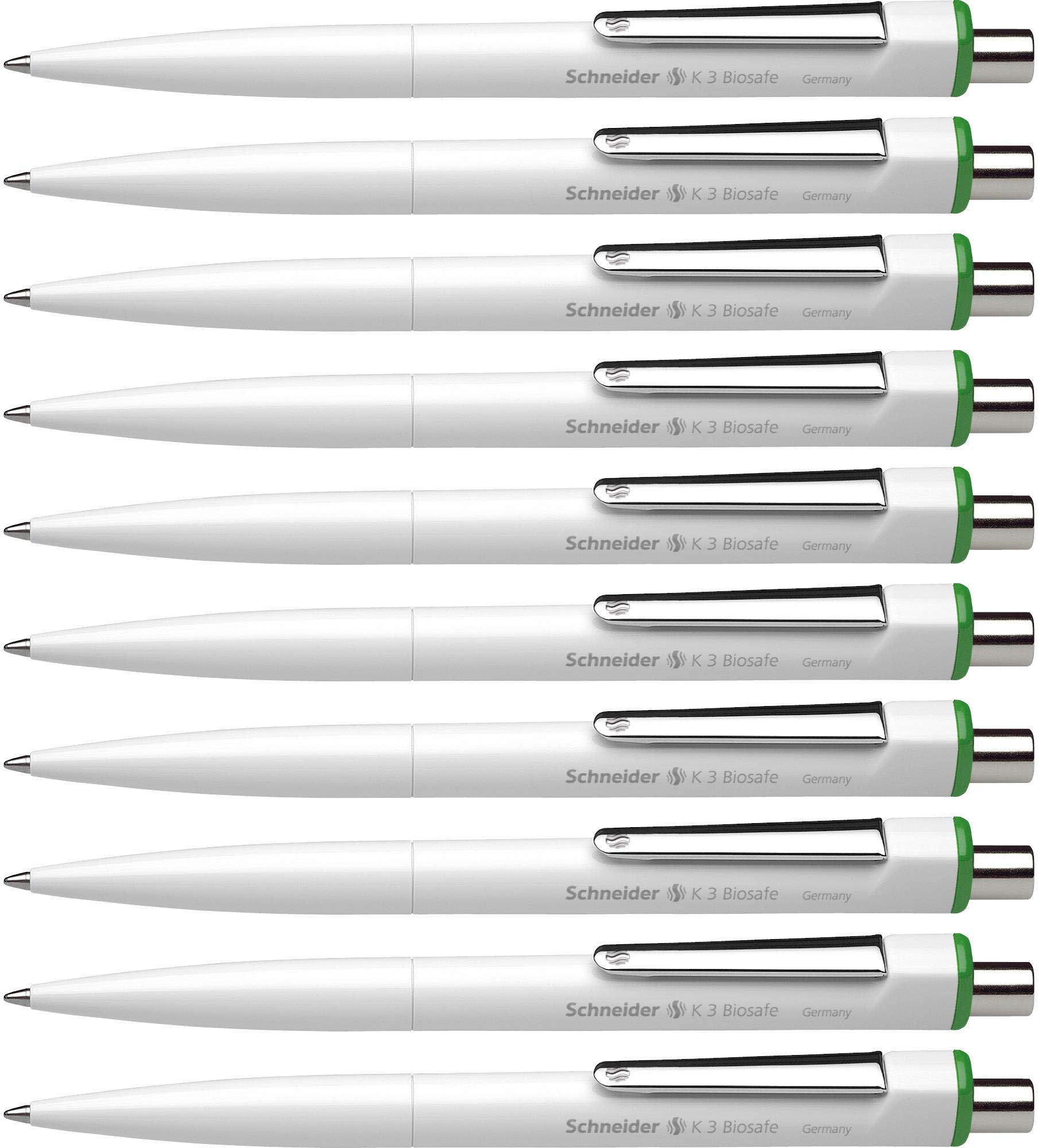 Schneider Mechanical Ballpoint Pen K3 Green M Indelible Pack of 10