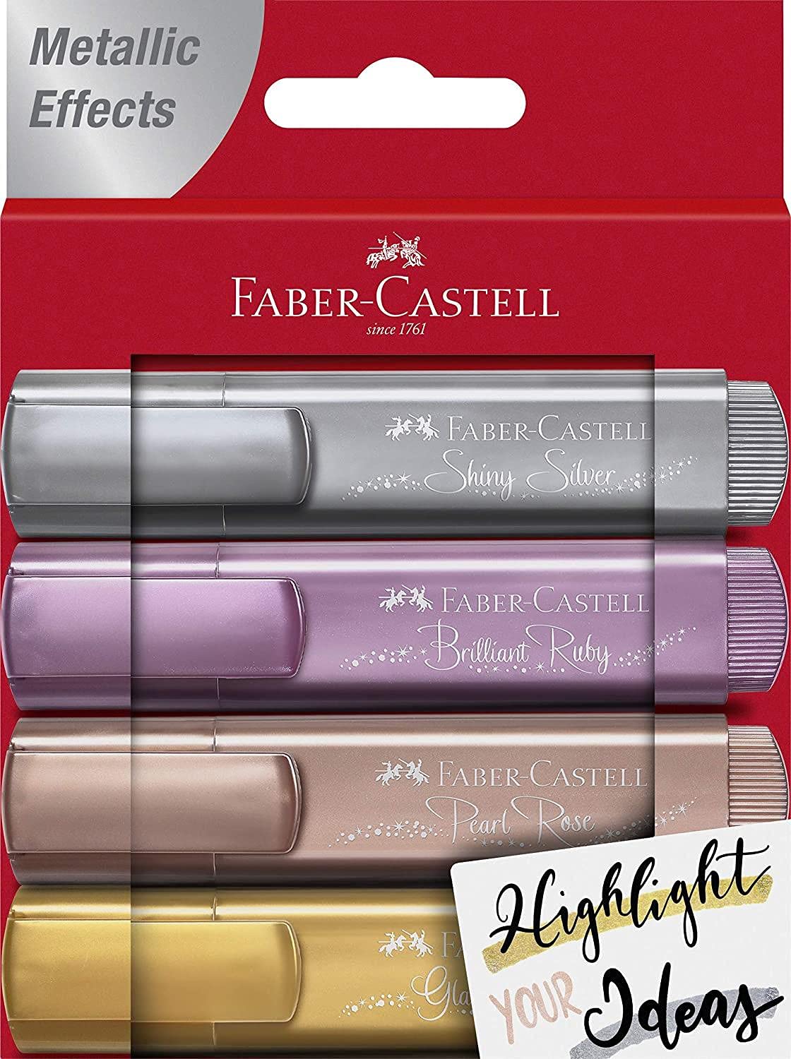Faber-Castell 154640 Highlighters 46 Metallic Pack of 4