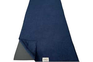 NORCIA Yoga Towel, Non Slip Hot Yoga Mat Towel with Corner Pockets, 100% Microfiber, Mat-Sized 24" x 72", Sweat Absorbent, Perfect for Hot Yoga, Bikram, Pilates and Yoga Mats (Midnight Blue)