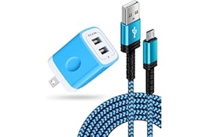 Micro USB Charger for Kindle Fire Tablets with Dual USB Wall Adapter – Android Charging Cord for Fire 7/8/10, Kids & Kids Pro