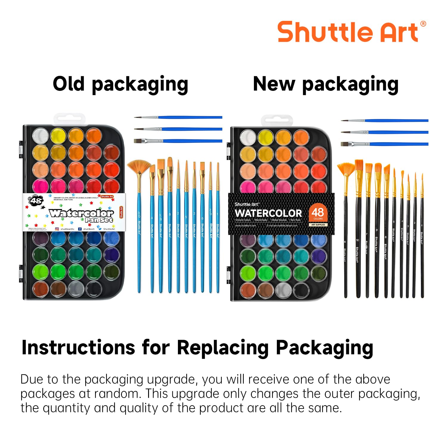 Shuttle Art 58 Pack Watercolor Paint Set, 48 Colors Watercolor Pan with 10 Paint Brushes for Beginners, Artists, Kids & Adults to Water Color Paint, Bullet Journal, Calligraphy Practice