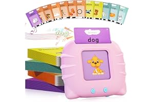 GKTZ Talking Flash Cards for Toddlers - 224 Sight Words Pocket Speech Therapy Autism Sensory Toys for Autistic Children, Alphabet Learning Educational Preschool Gifts for Girls Age 2 3 4 5