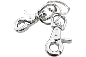 WICKED 316 Stainless Steel 2 5/8” Swivel Eye Trigger Snap Hook and Split Ring - Set of 2