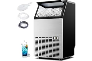 ICEVIVAL Commercial Ice Maker, 100Lbs/Day, 45 Cubes in 11 Mins, Under Counter Ice Maker with 33Lbs Storage, Self-Cleaning, Timer, Ice Maker Machine for Home/Bar/Cafe (Commercial Grade)
