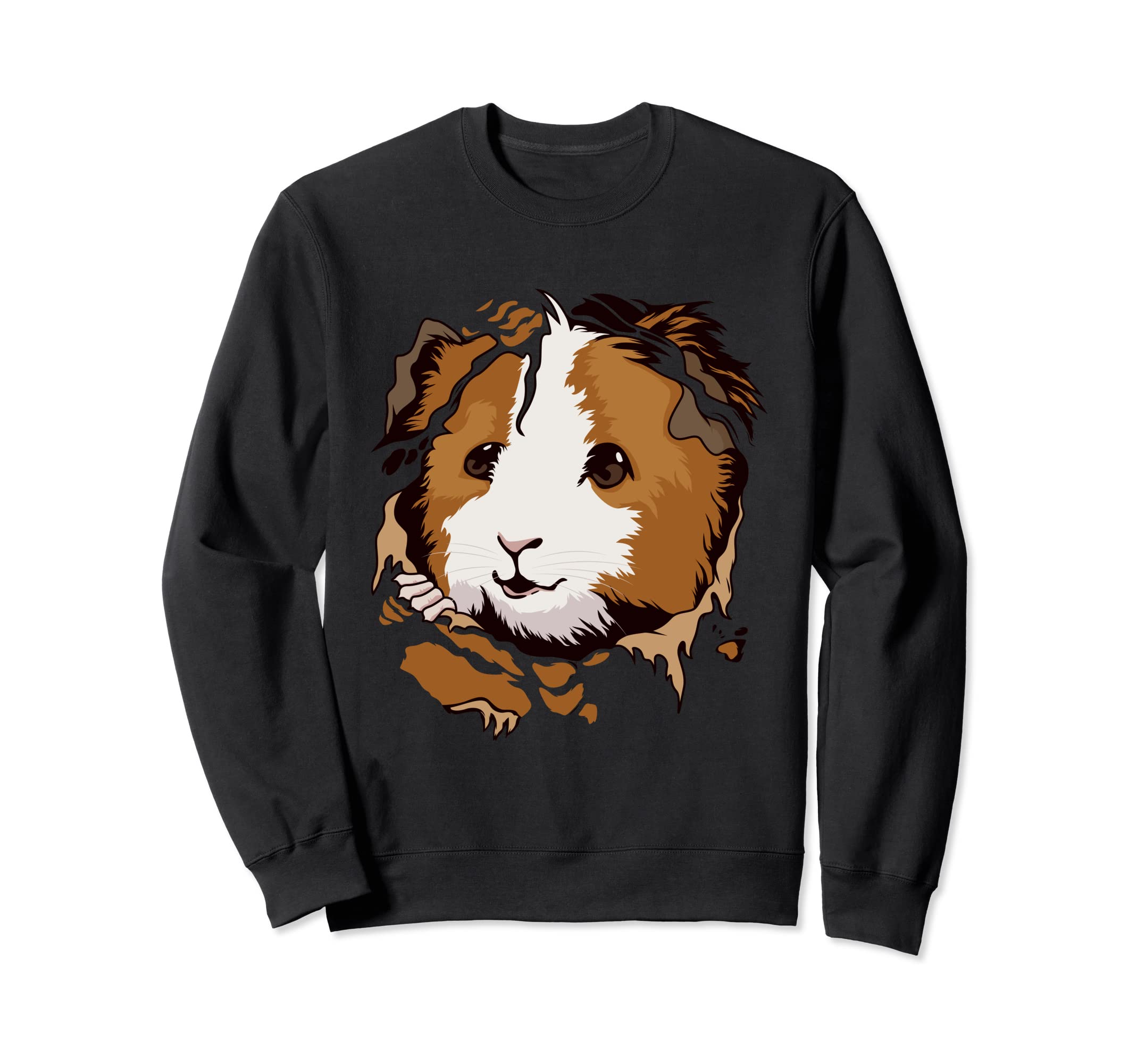 Guinea Pig Torn Clothes Ripped Ragged Cavy Outfit Guinea Pig Sweatshirt